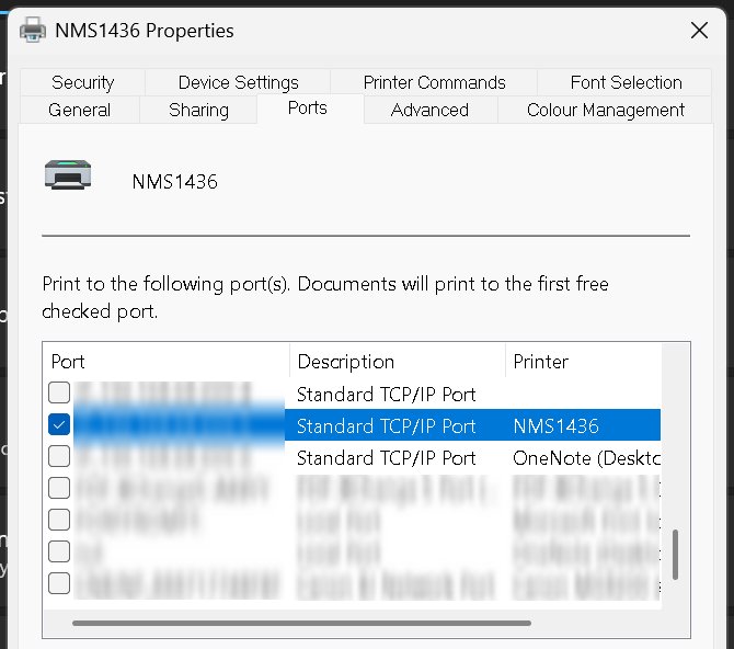 Philips NMS1436 in Windows Printers